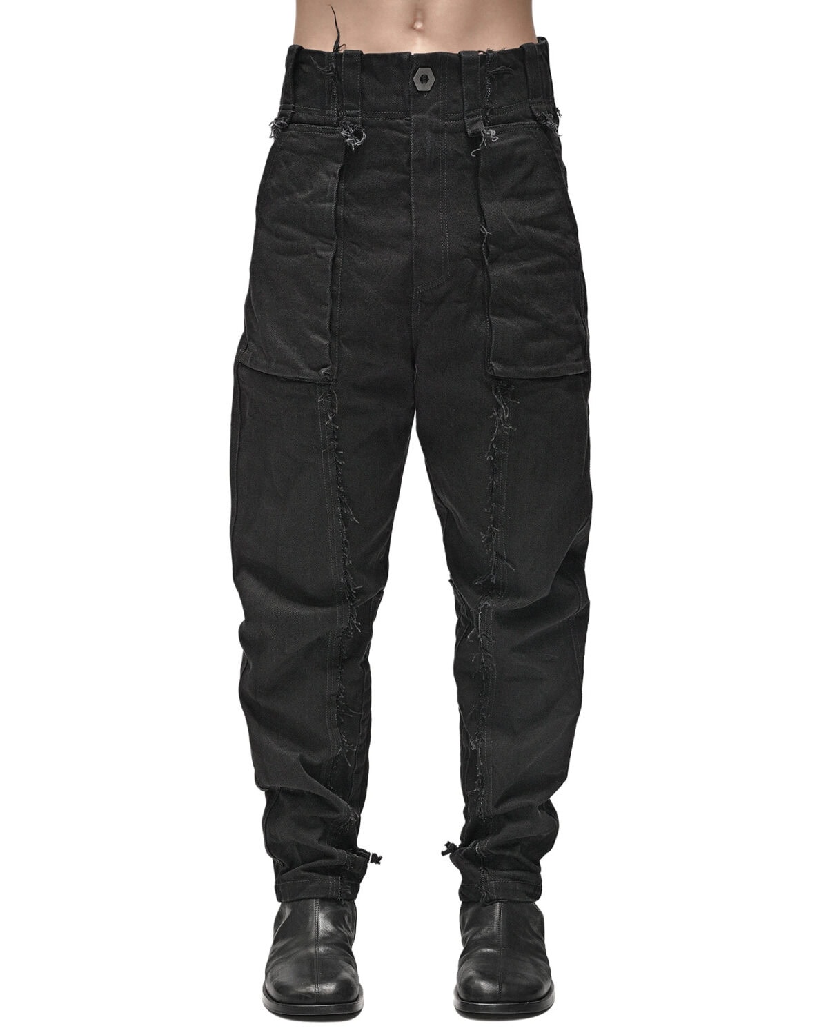 Tapered Denim Wash Construct Pants
