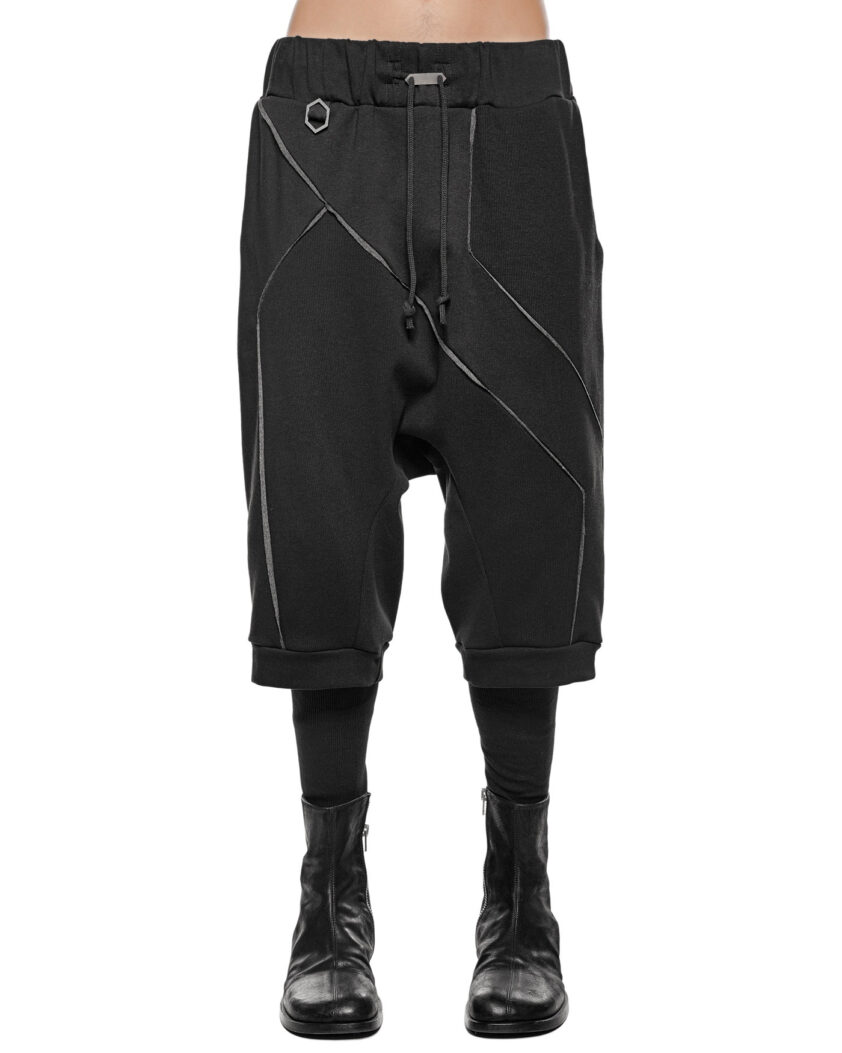 Cluster Panel Drop Crotch Shorts