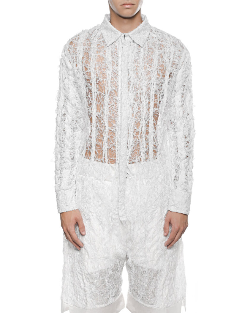 Filamentous Collar Optic Shirt