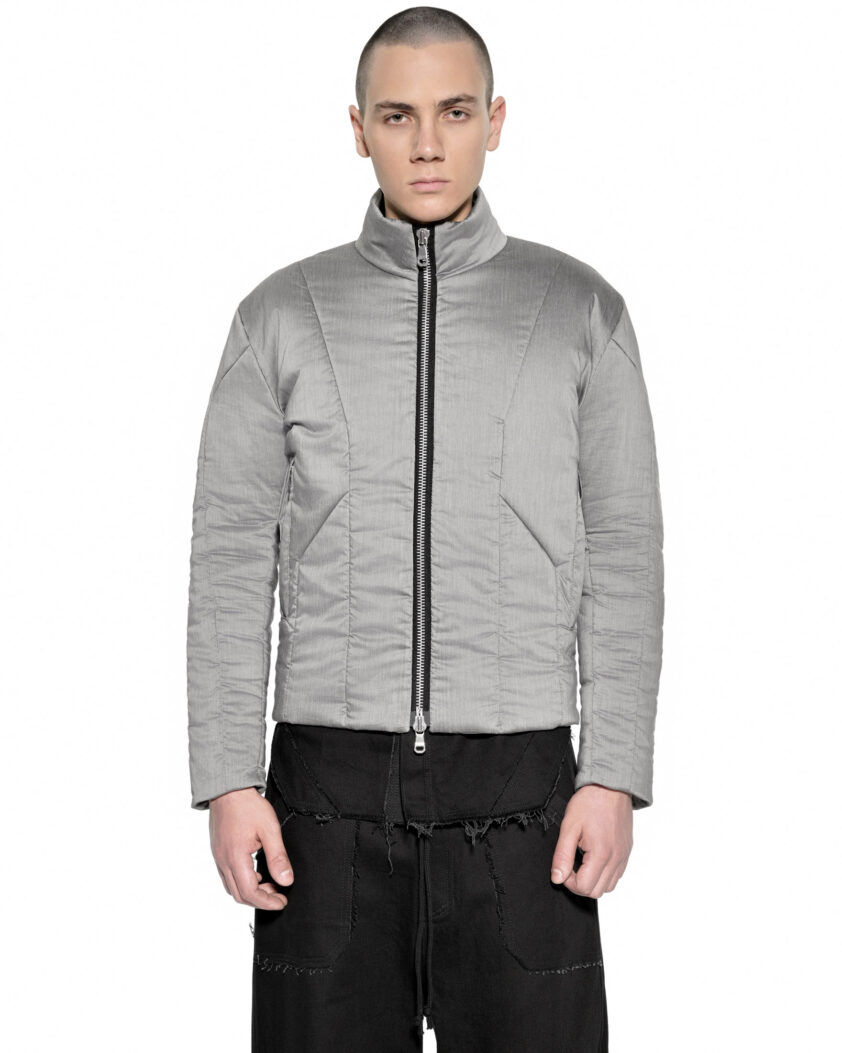 Strata Voluminous Grey Zip Jacket